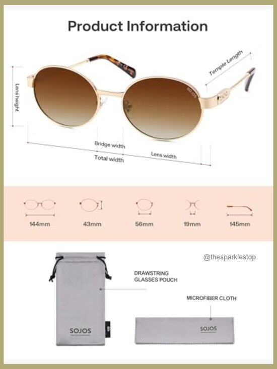 Retro Oval Polarized Sunglasses, UV400 Protection, Metal Frame main image 7